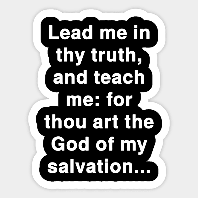 Psalm 25:5  Bible Verse Typography KJV Sticker by Holy Bible Verses